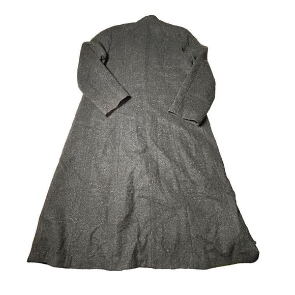 VINTAGE 80s J.G. HOOK Grey Warm Long Length Winter Retro Trench Coat Size 14 - Picture 2 of 7
